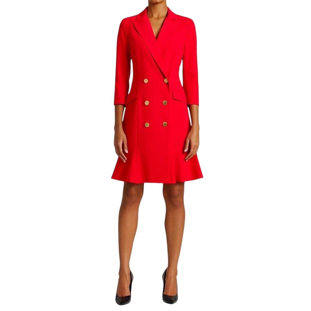 Nanette Lepore Red Remy Double Breasted Blazer Dress – Size 8